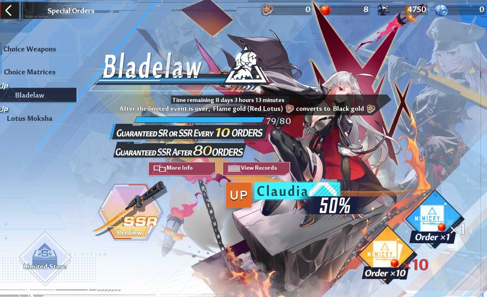 продажа аккаунта к игре Tower of Fantasy