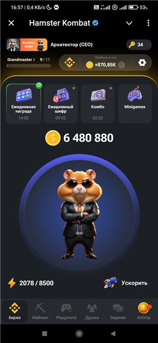 купить аккаунт Hamster Kombat