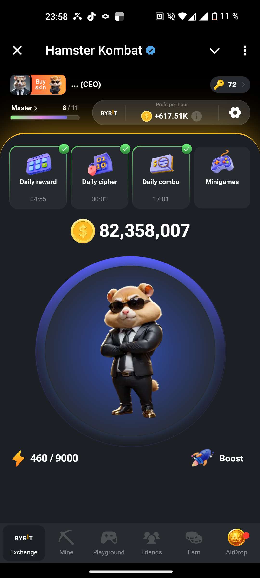 продажа аккаунта к игре Hamster Kombat