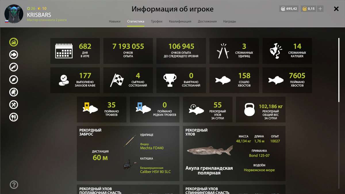 продажа аккаунта к игре Русская Рыбалка 4,3