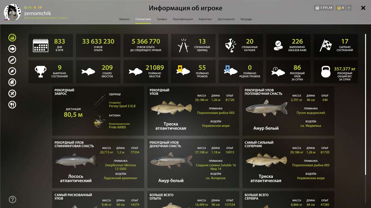 продажа аккаунта к игре Русская Рыбалка 4,3