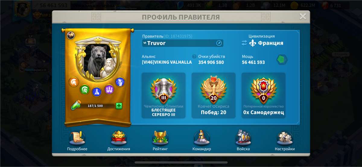 продажа аккаунта к игре Rise Of Kingdoms