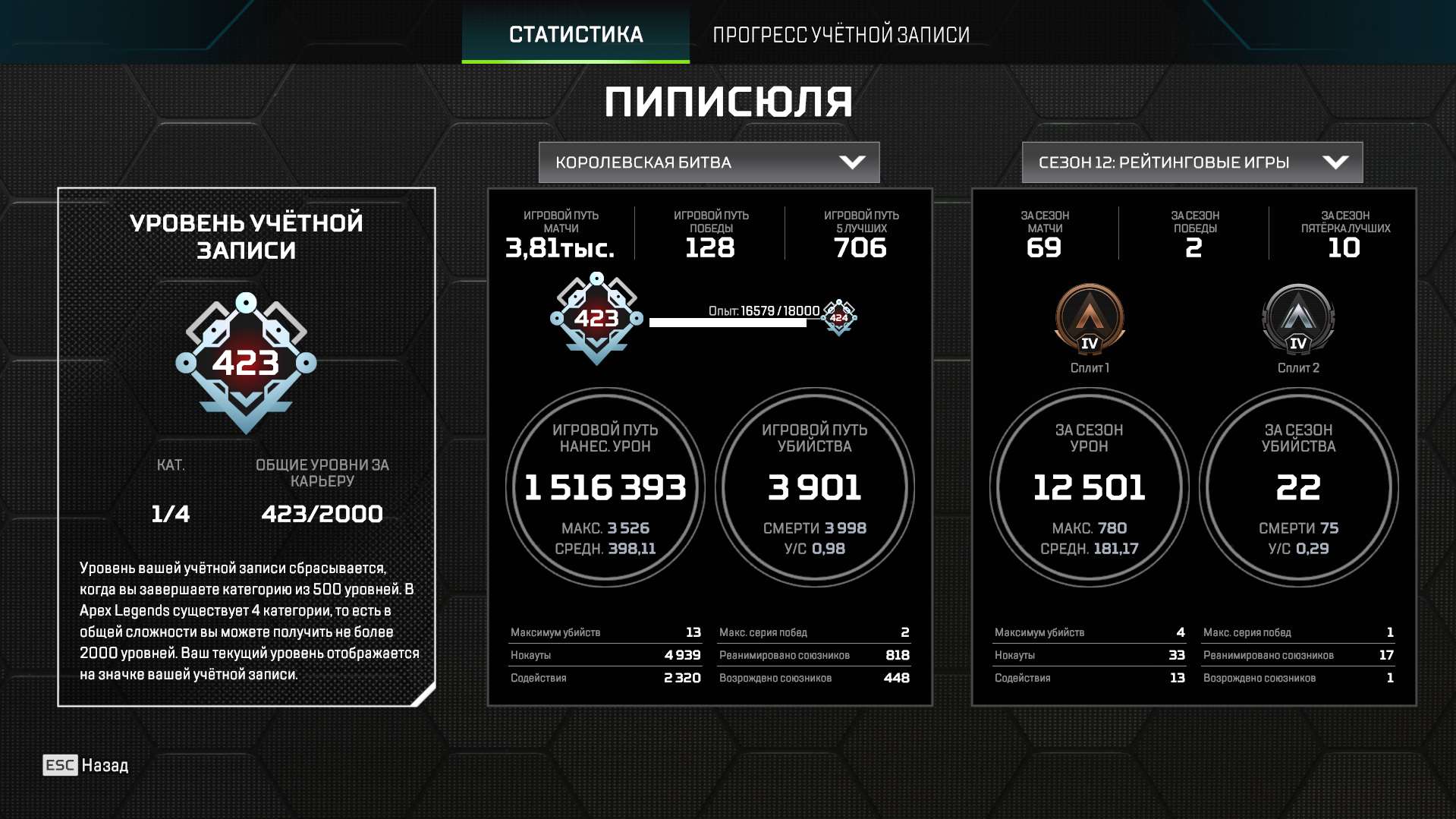 продажа аккаунта к игре Apex Legends