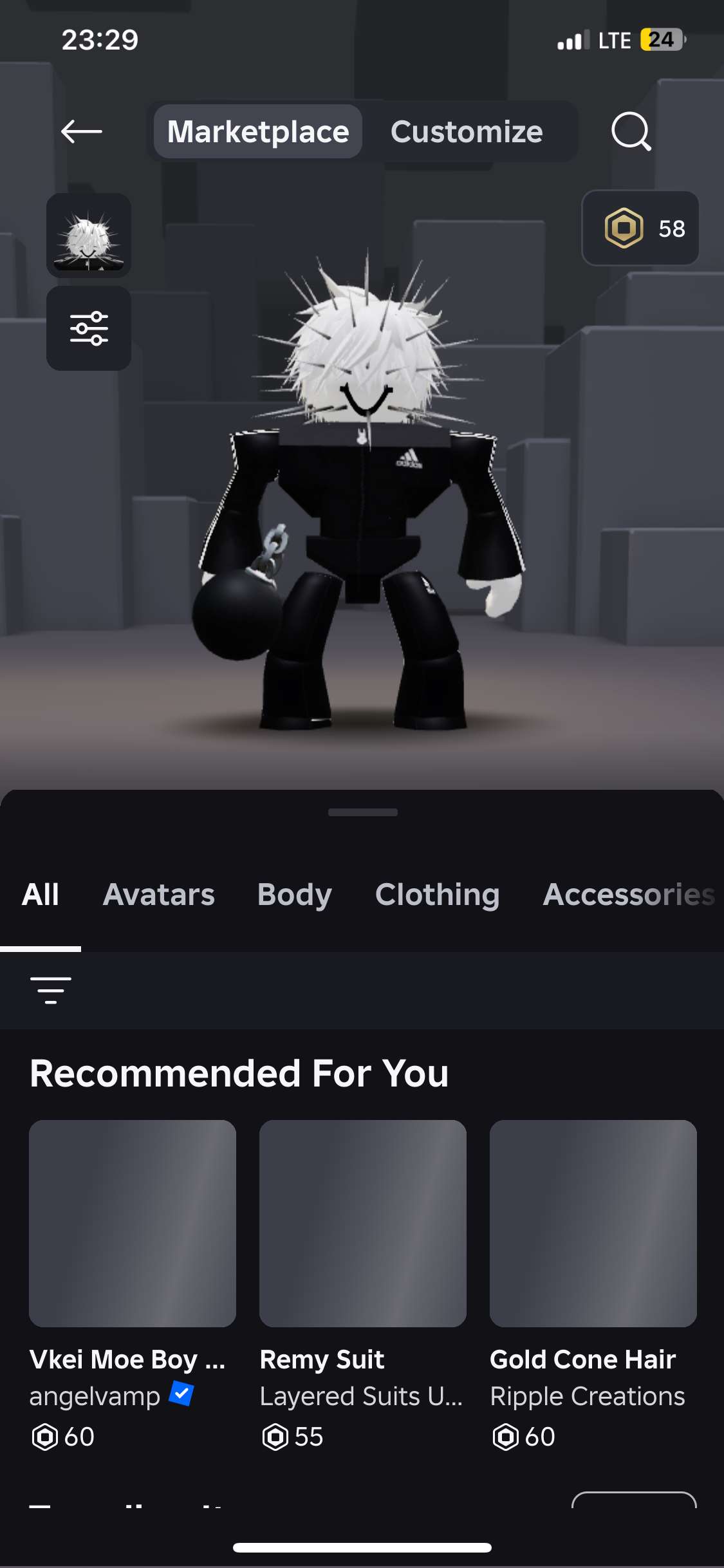 продажа аккаунта к игре Roblox