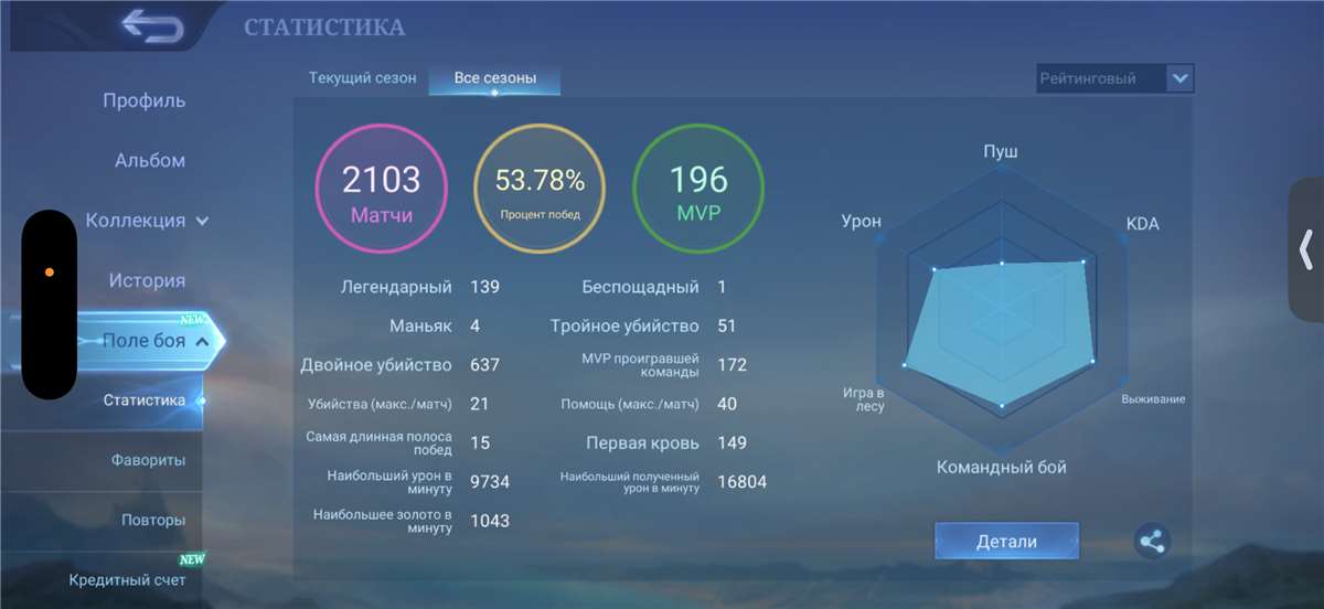 продажа аккаунта к игре Mobile Legends