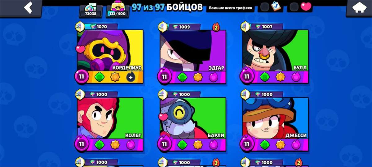 продажа аккаунта к игре Brawl Stars