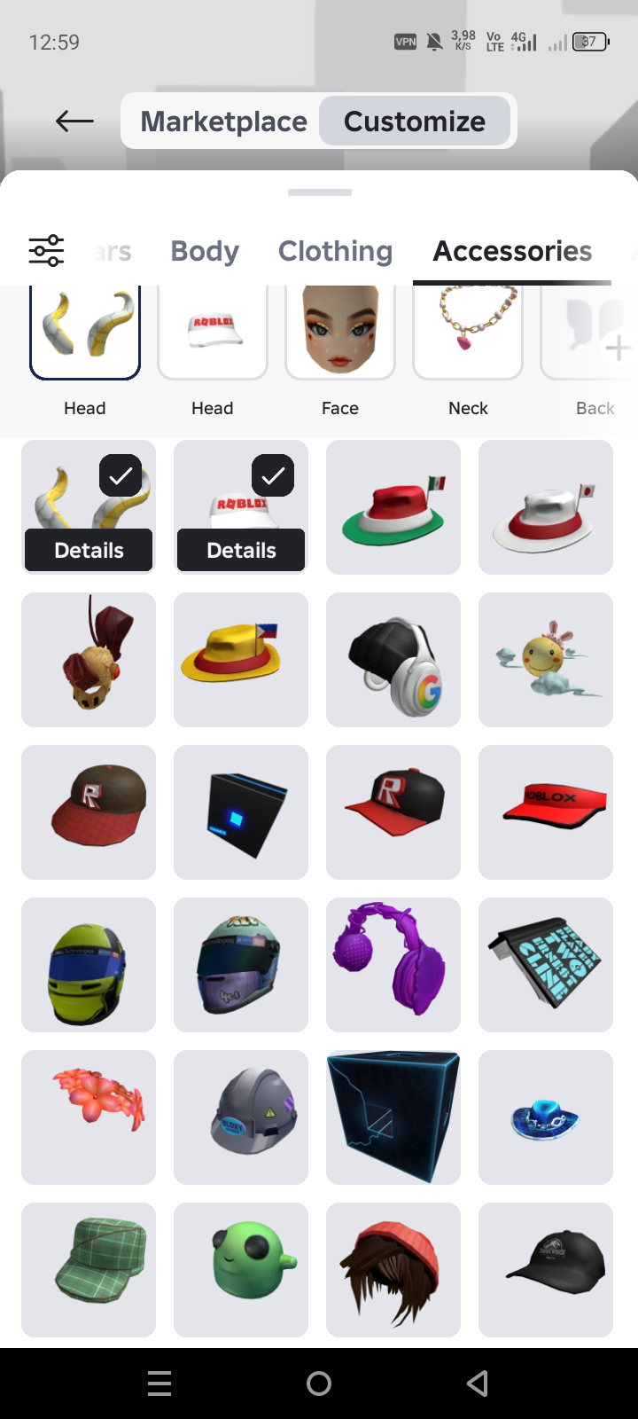продажа аккаунта к игре Roblox