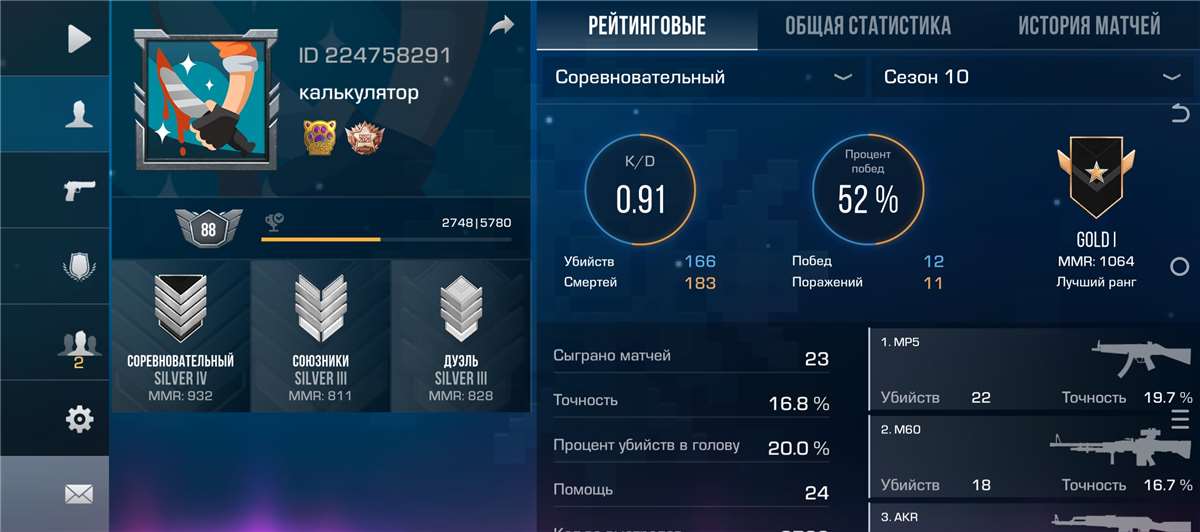 продажа аккаунта к игре Standoff 2