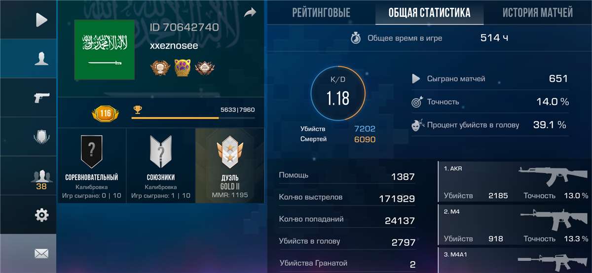 продажа аккаунта к игре Standoff 2