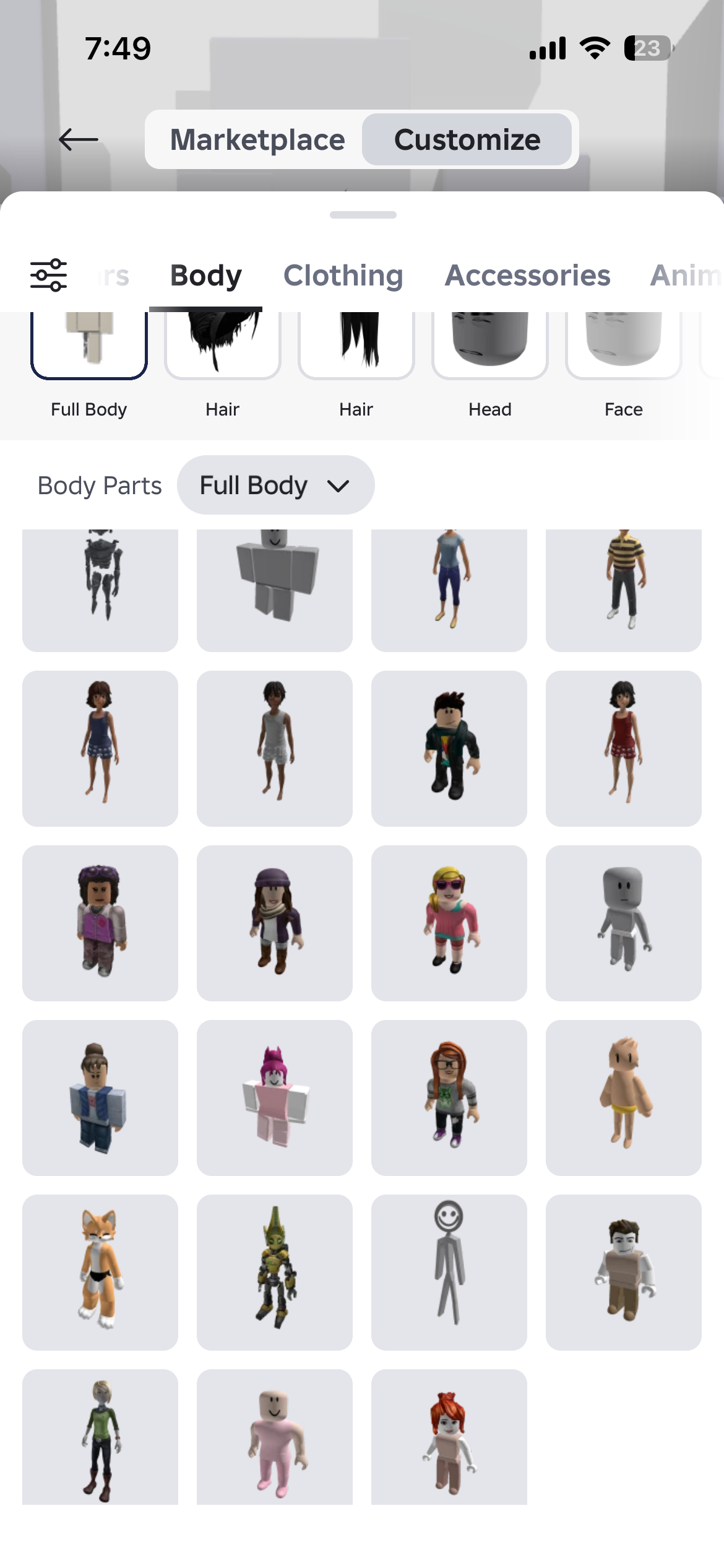 продажа аккаунта к игре Roblox