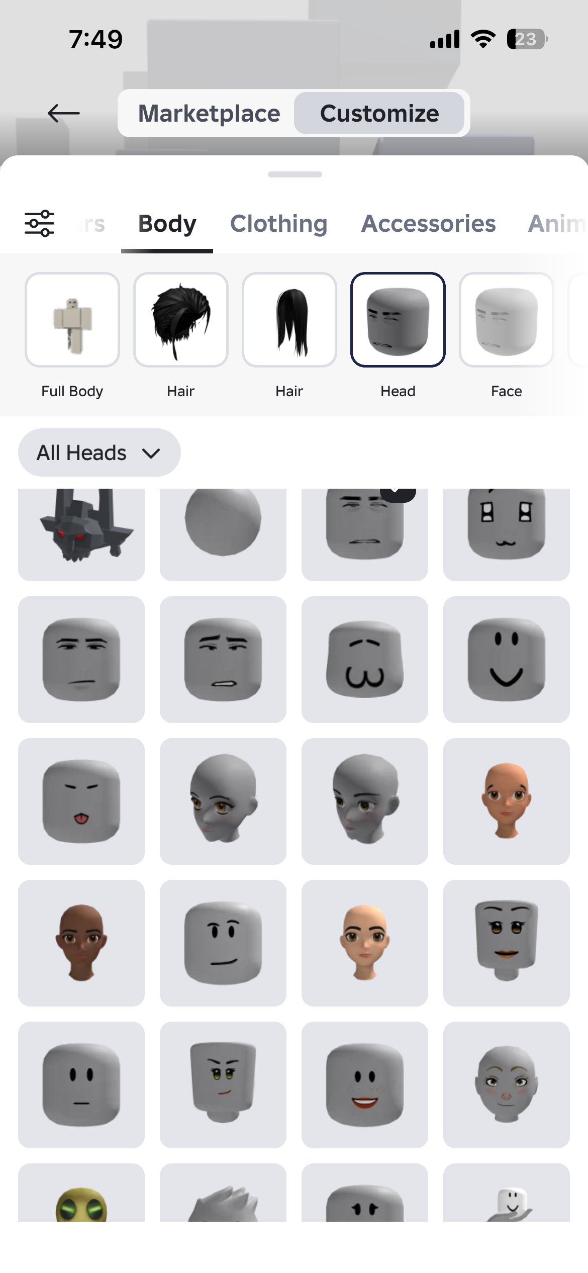 продажа аккаунта к игре Roblox