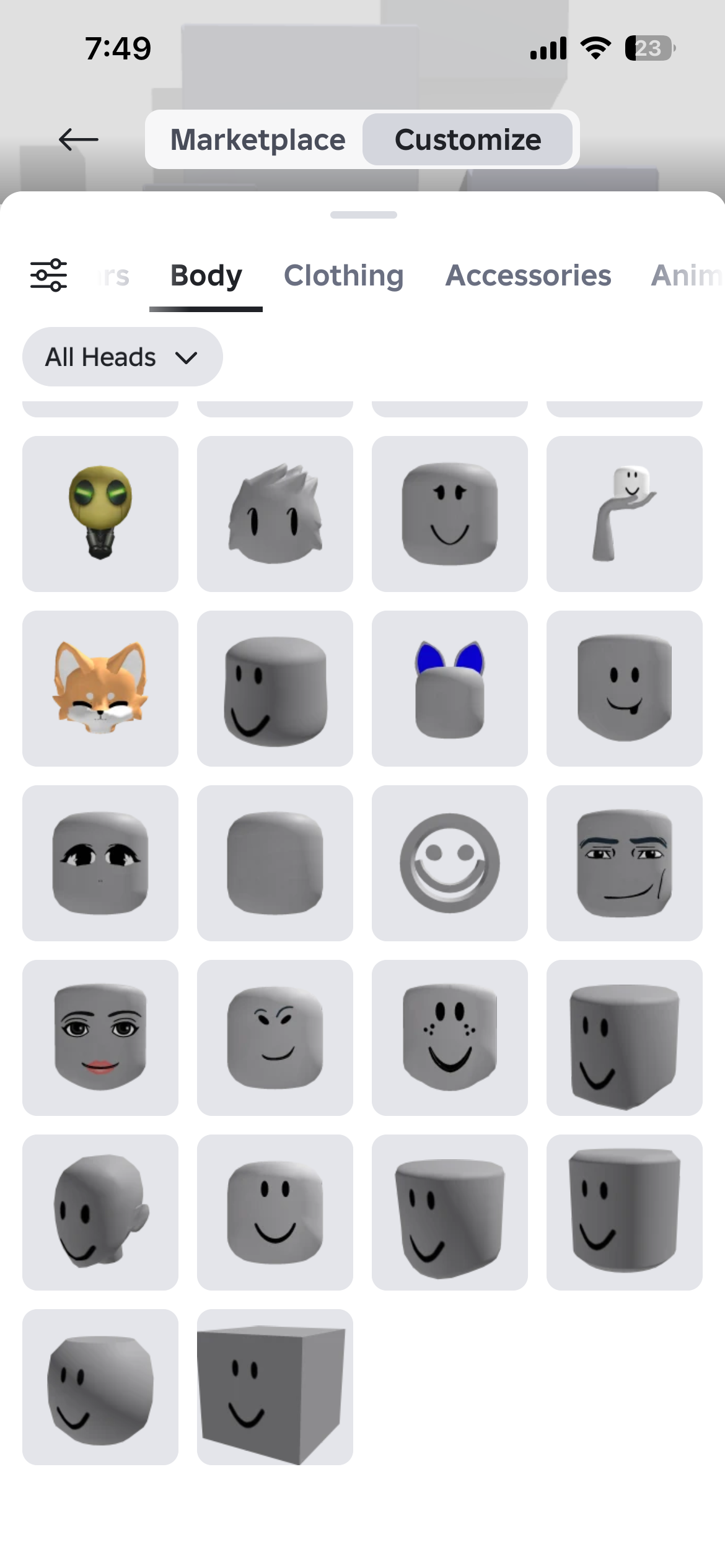 продажа аккаунта к игре Roblox