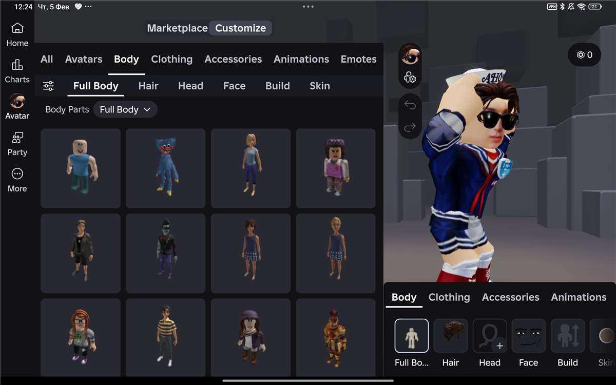 продажа аккаунта к игре Roblox