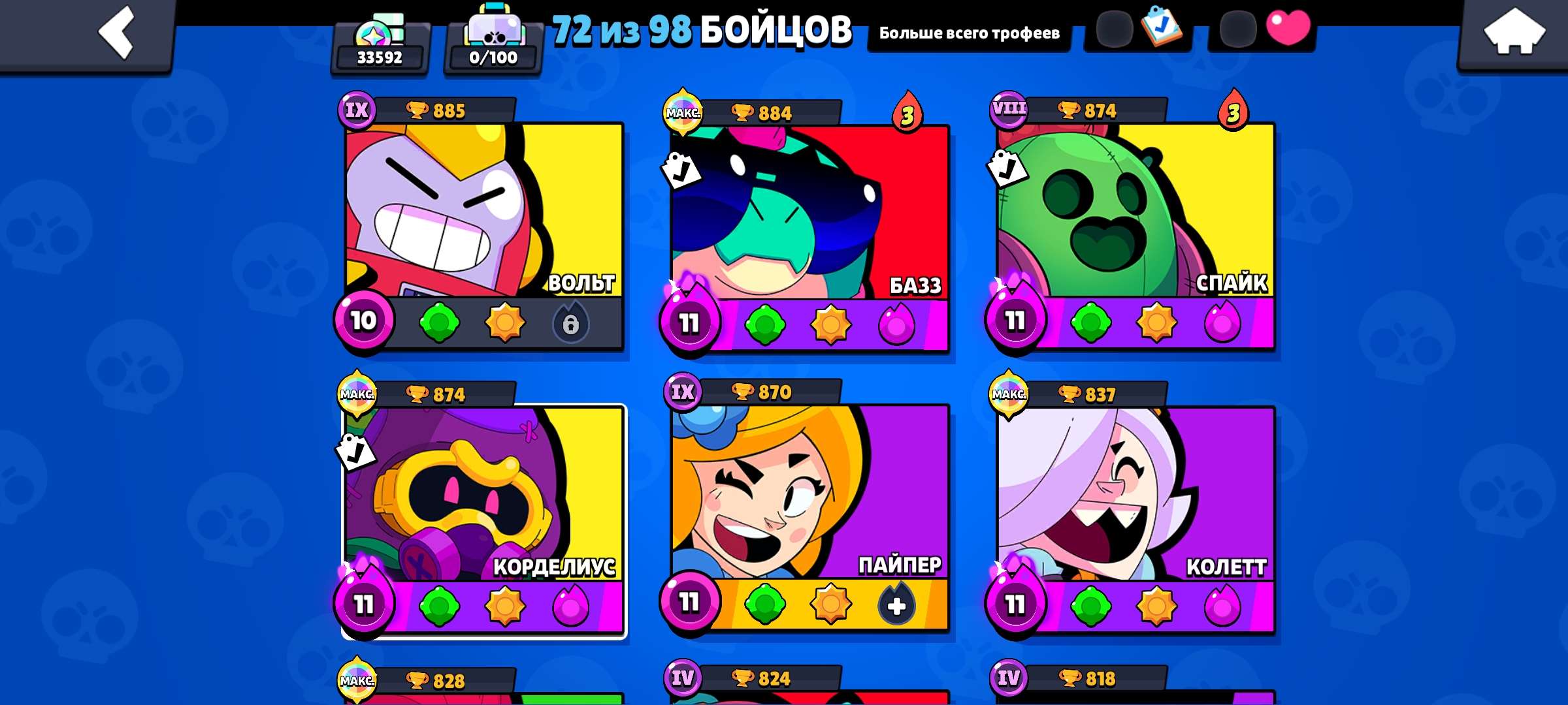 продажа аккаунта к игре Brawl Stars