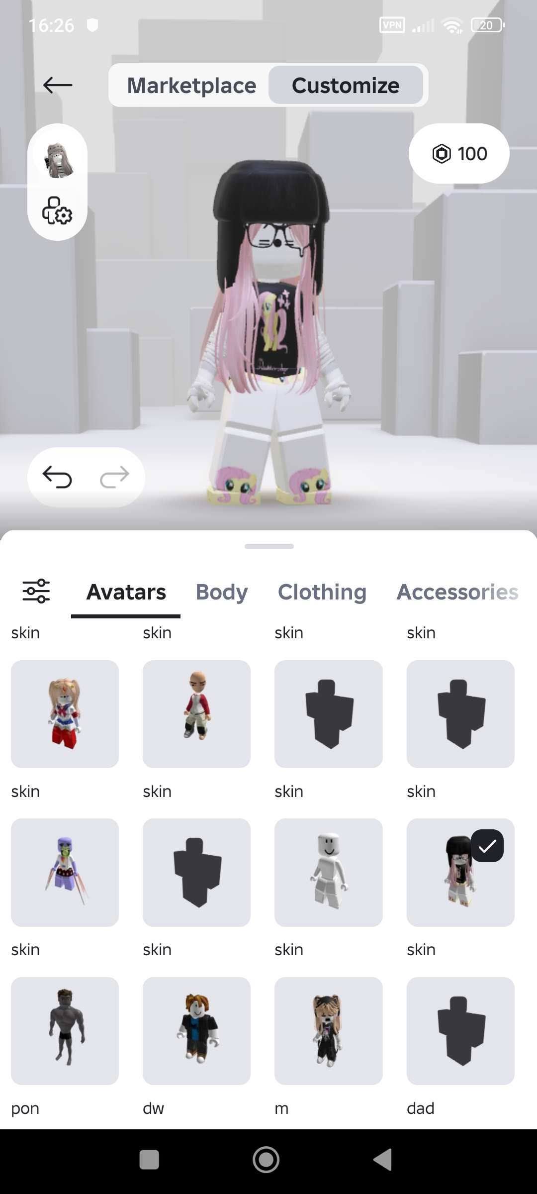 продажа аккаунта к игре Roblox