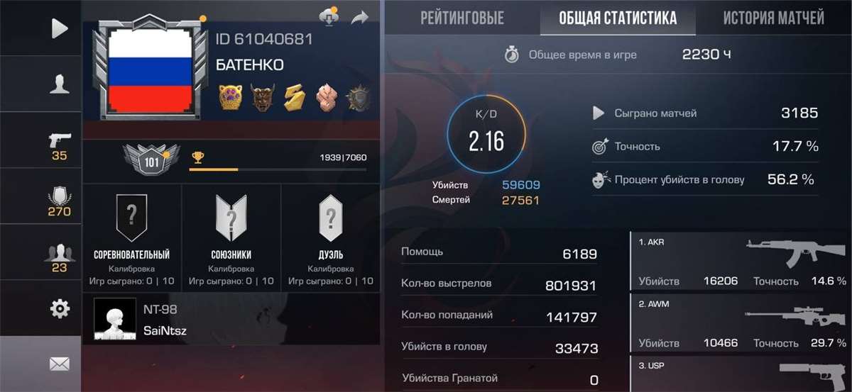 продажа аккаунта к игре Standoff 2