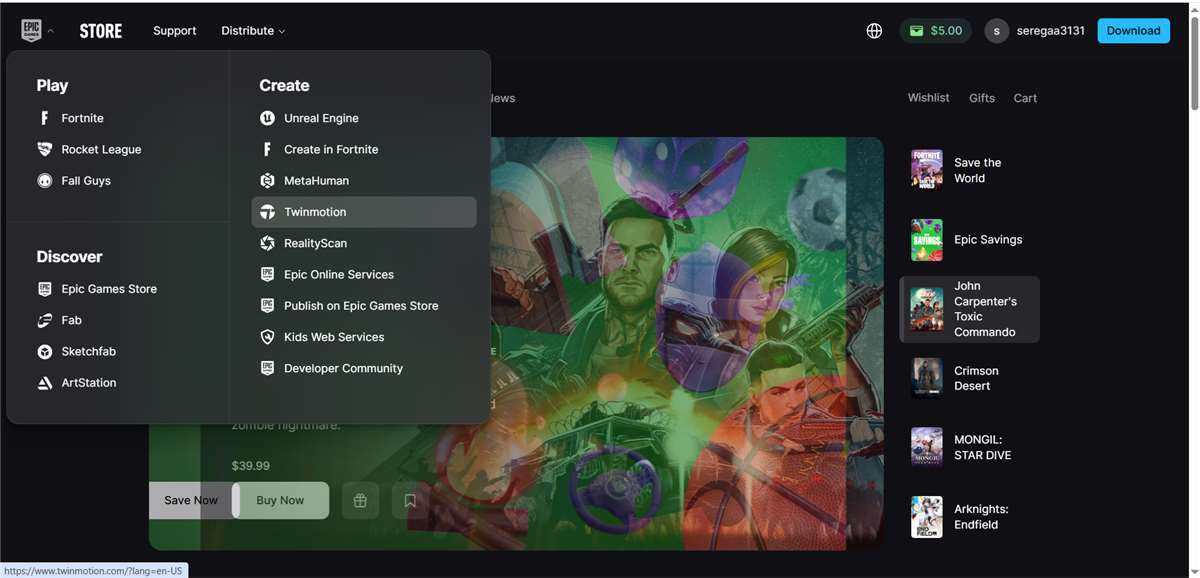 продажа аккаунта к игре Epic Games