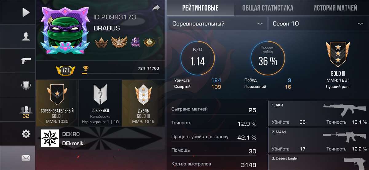 продажа аккаунта к игре Standoff 2