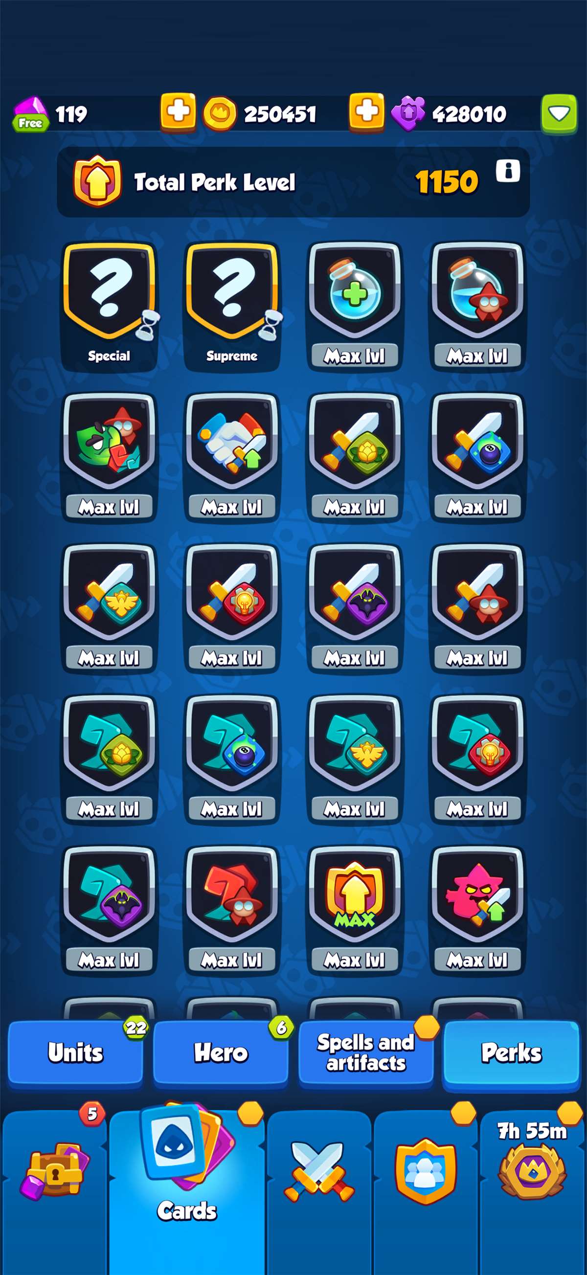 продажа аккаунта к игре Rush Royale