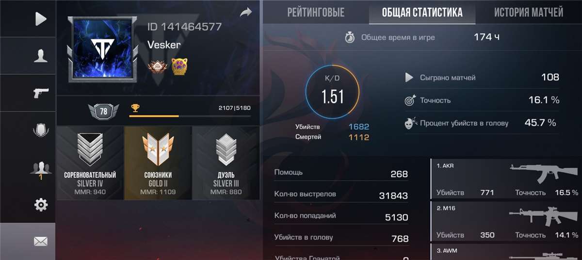 продажа аккаунта к игре Standoff 2