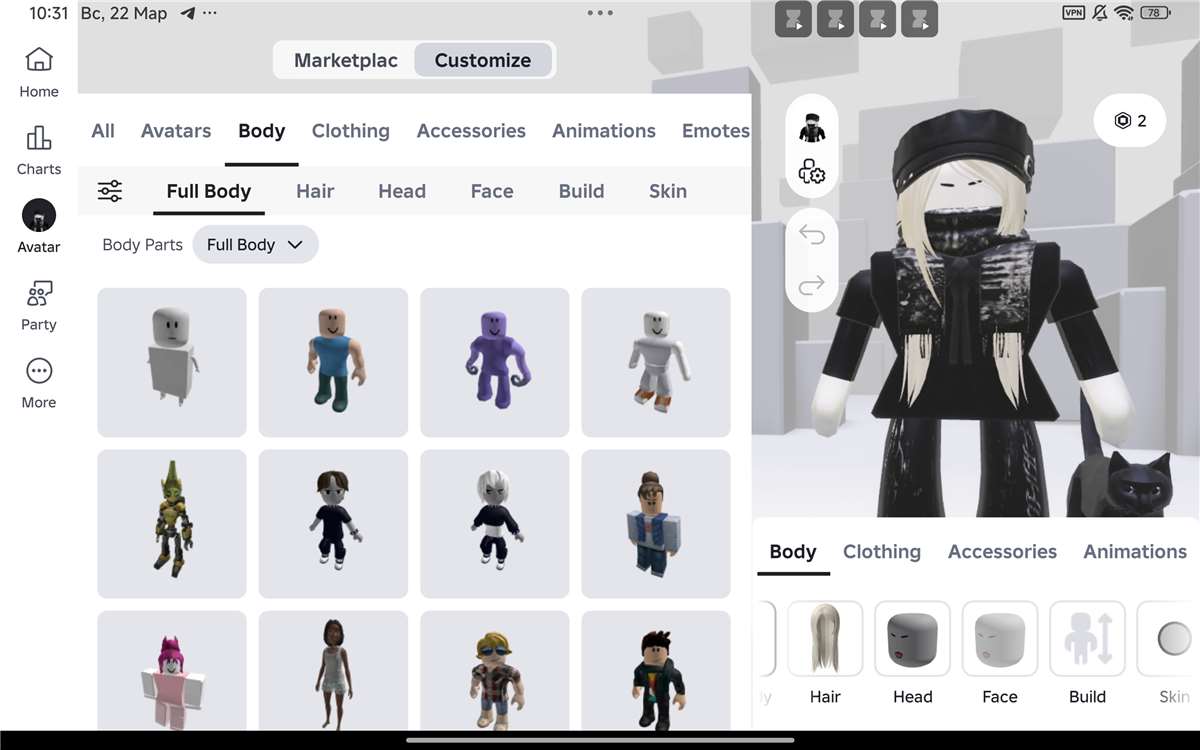 продажа аккаунта к игре Roblox