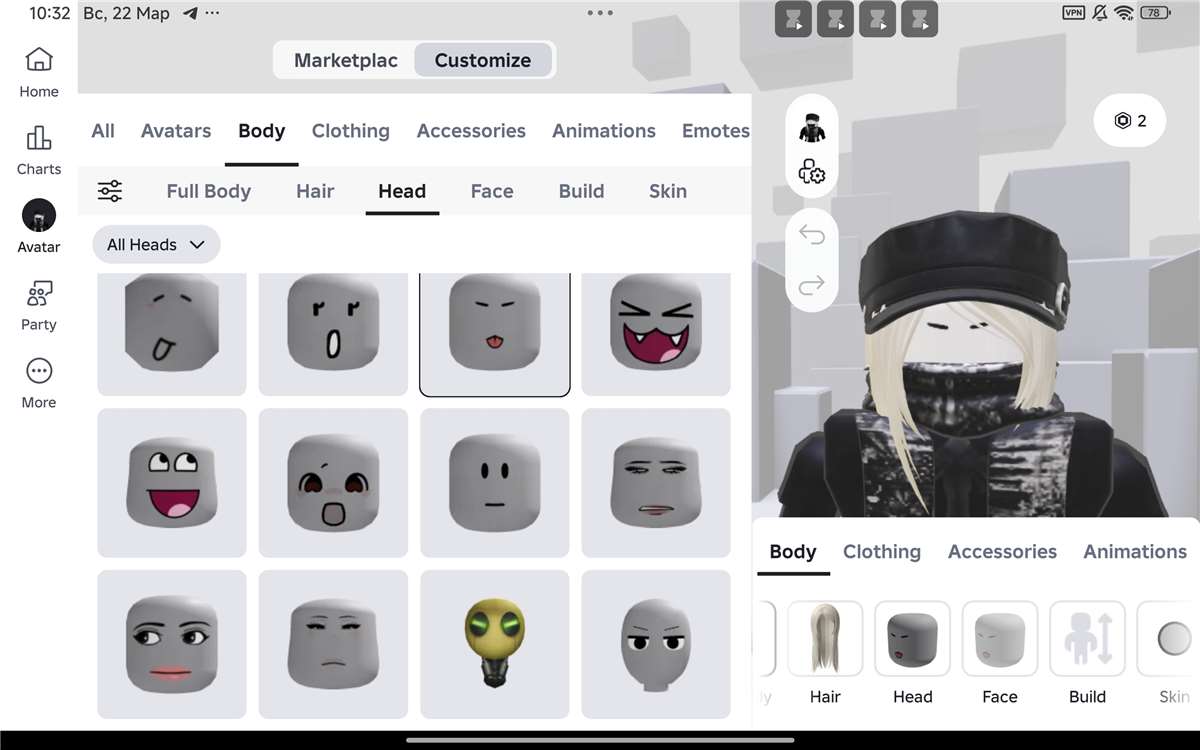 продажа аккаунта к игре Roblox