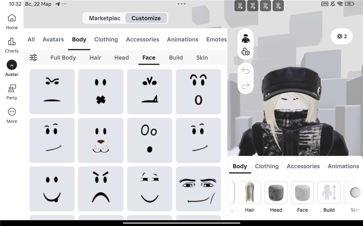 продажа аккаунта к игре Roblox