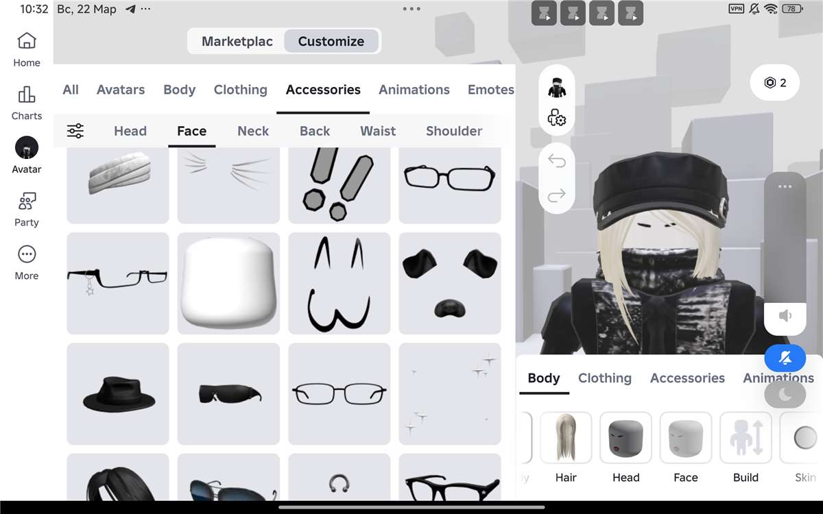 продажа аккаунта к игре Roblox