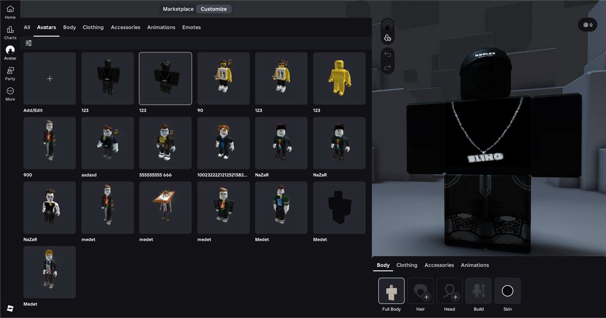 продажа аккаунта к игре Roblox