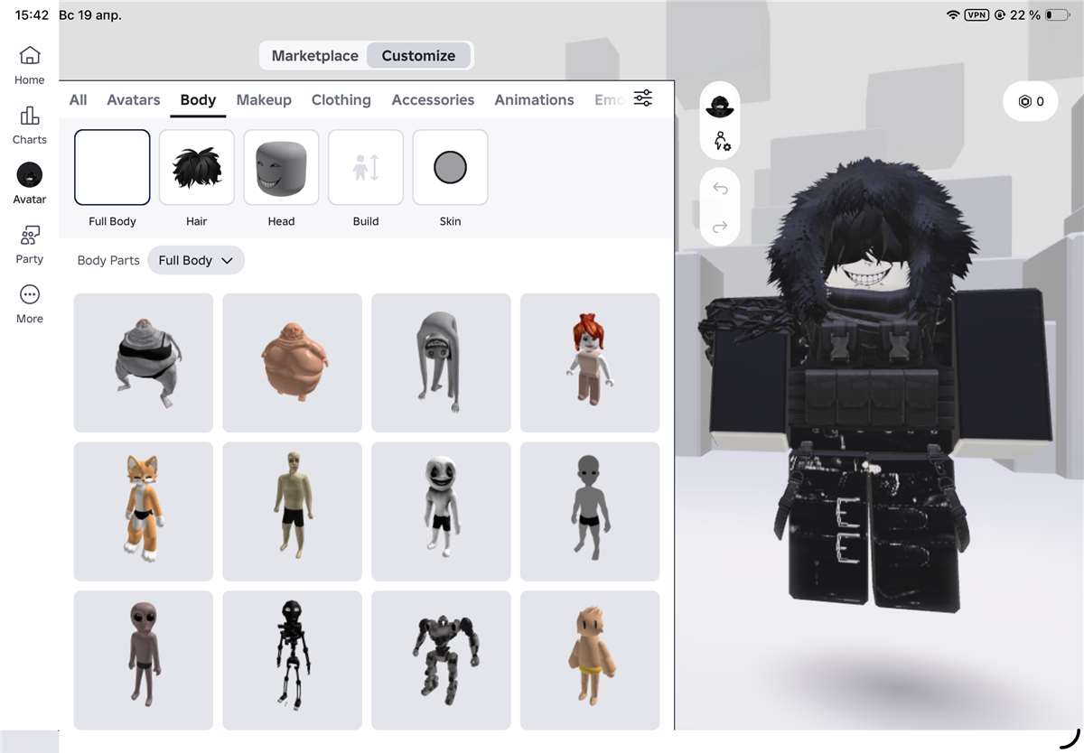 продажа аккаунта к игре Roblox