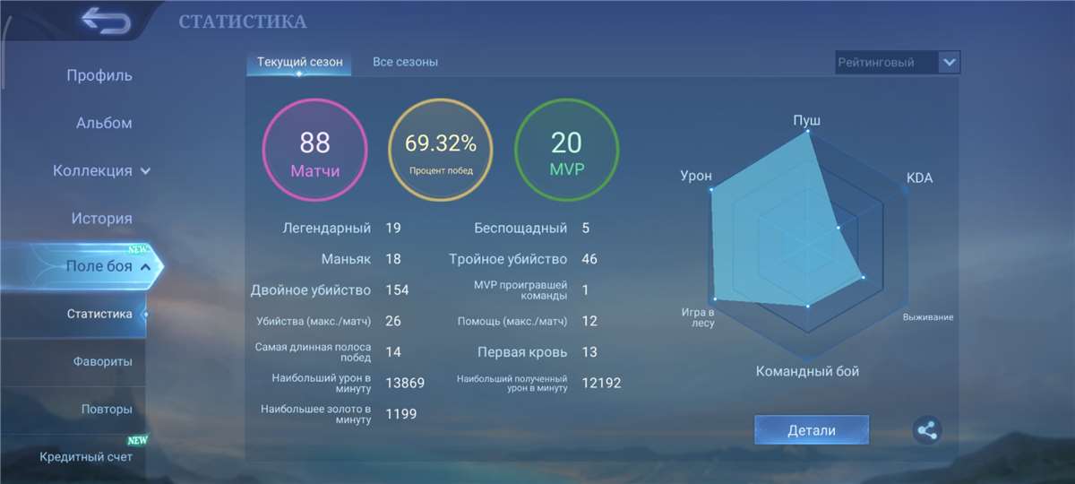 продажа аккаунта к игре Mobile Legends