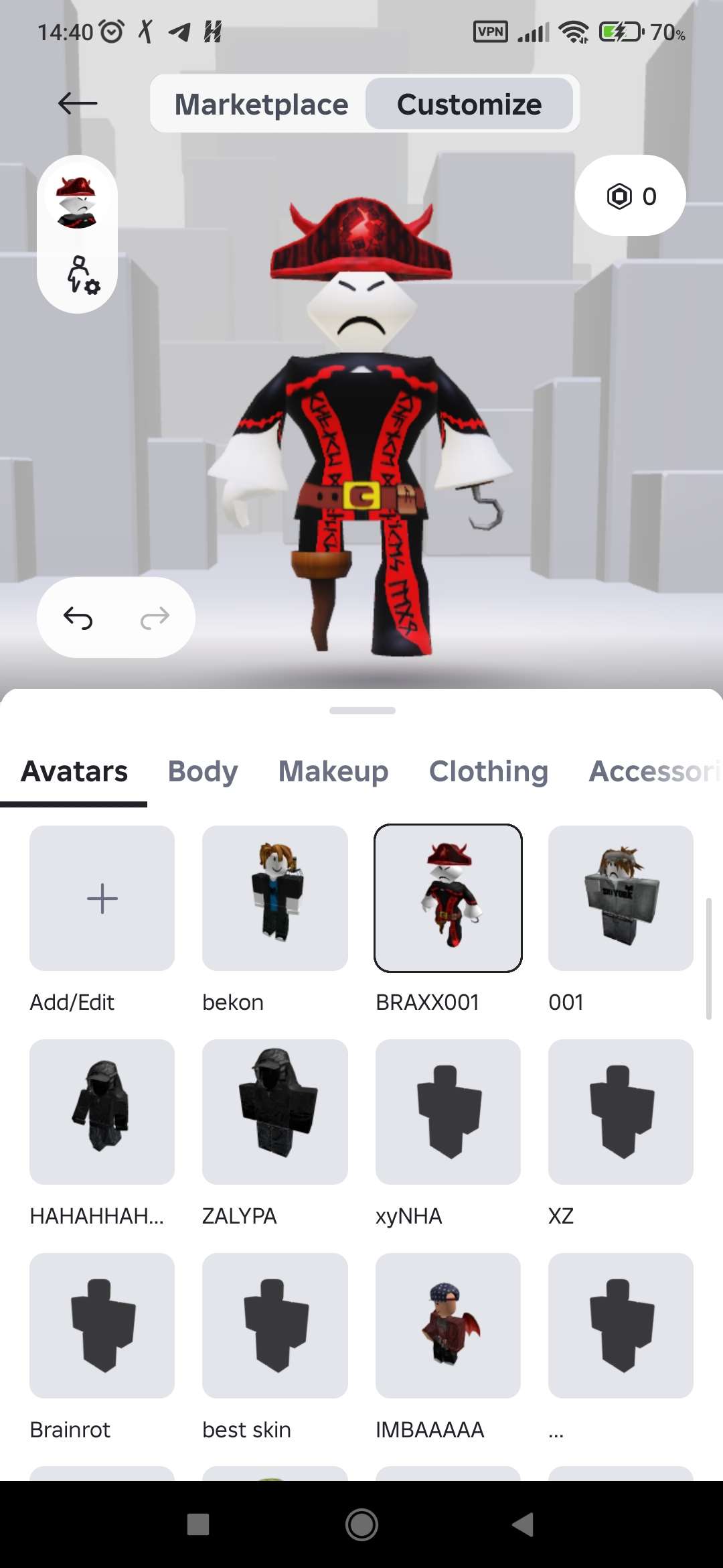 продажа аккаунта к игре Roblox