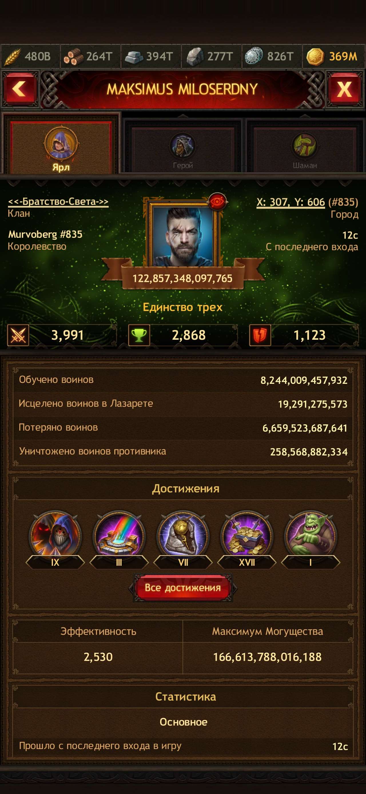 продажа аккаунта к игре Vikings war of clans