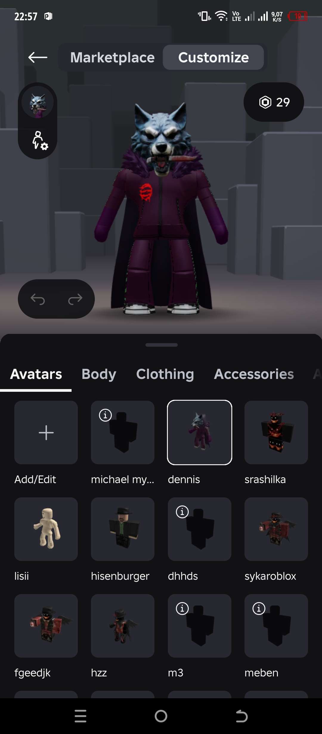 продажа аккаунта к игре Roblox