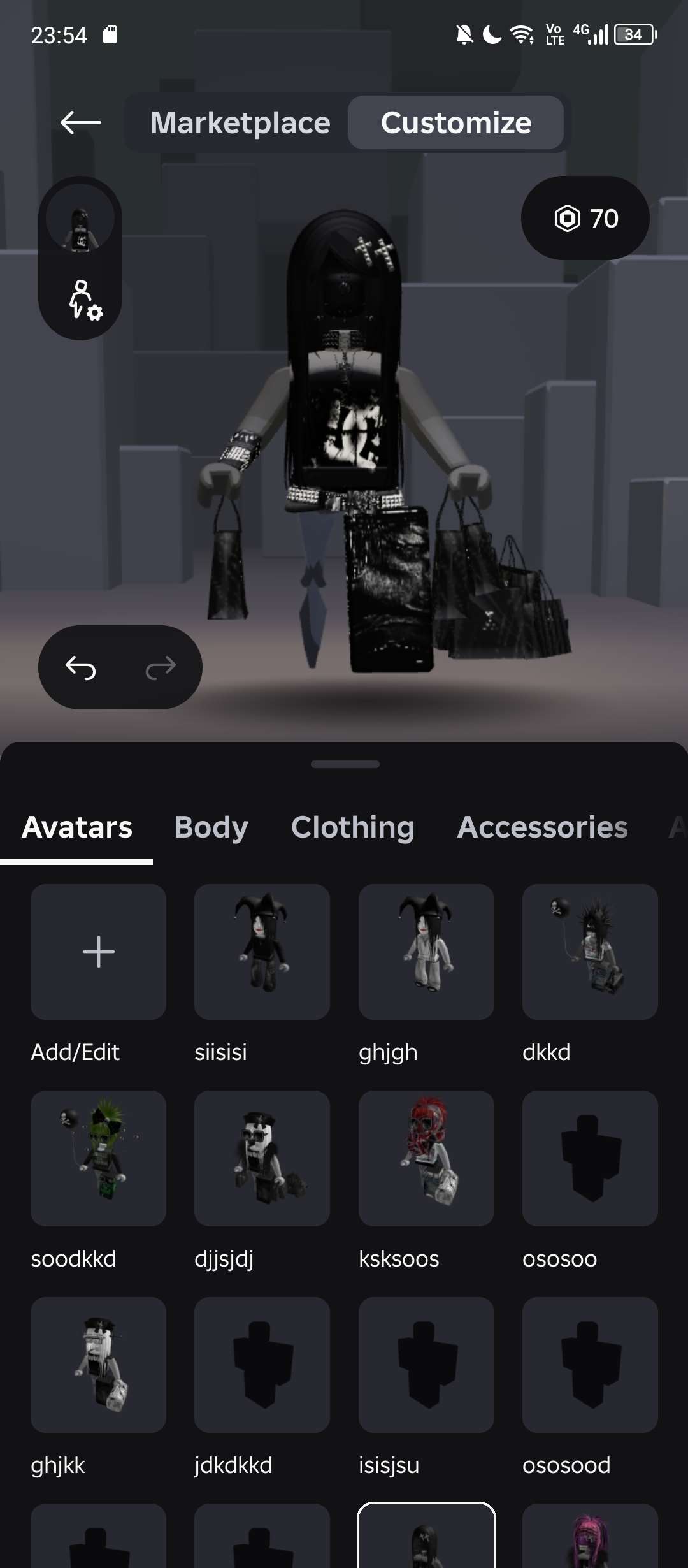 продажа аккаунта к игре Roblox