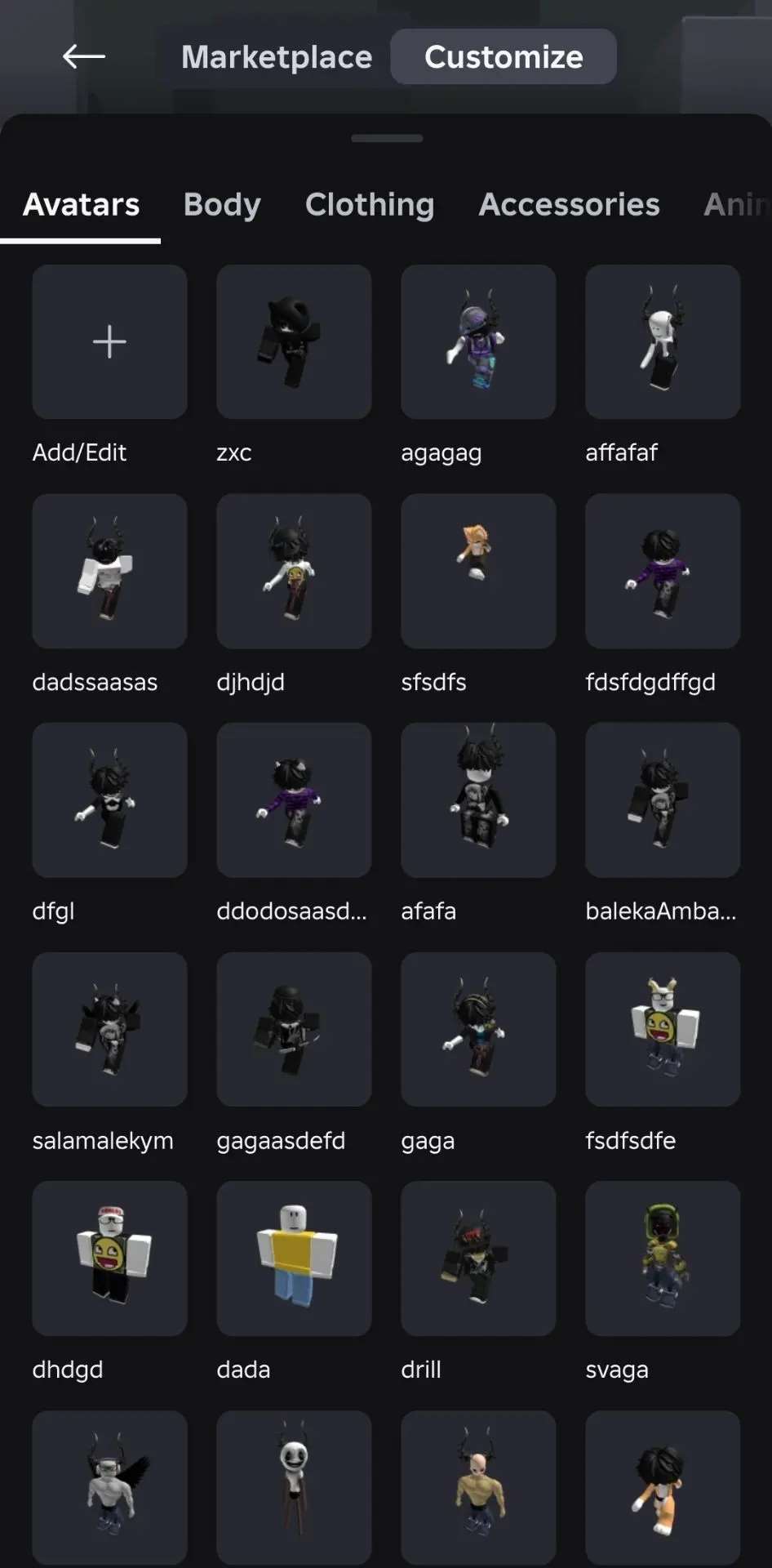 продажа аккаунта к игре Roblox