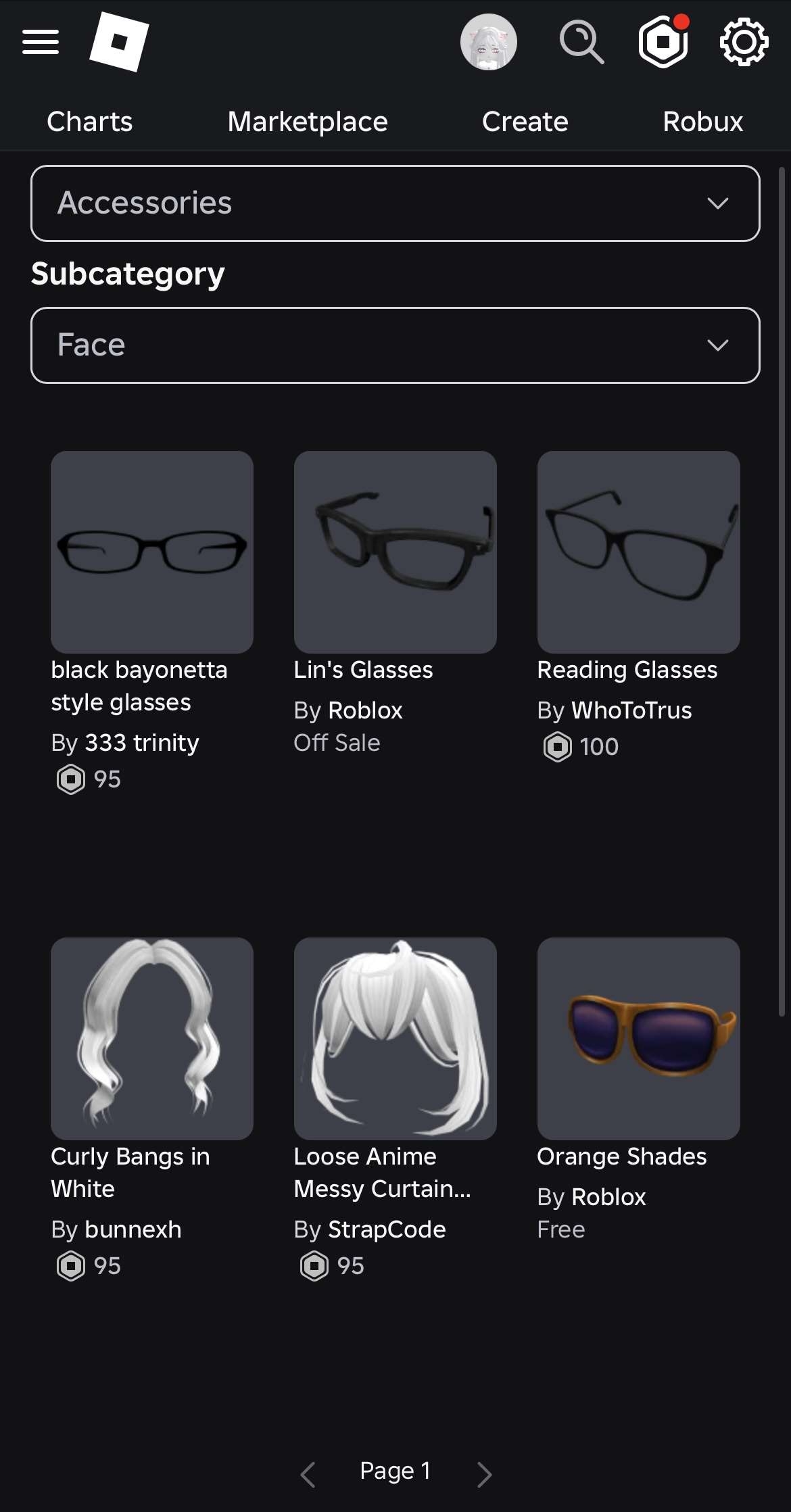продажа аккаунта к игре Roblox