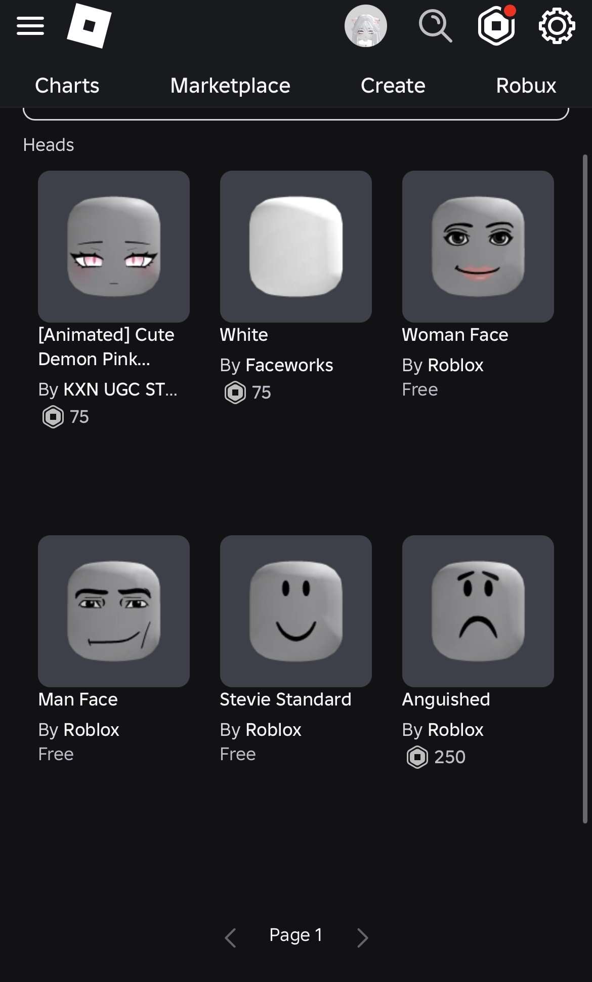 продажа аккаунта к игре Roblox