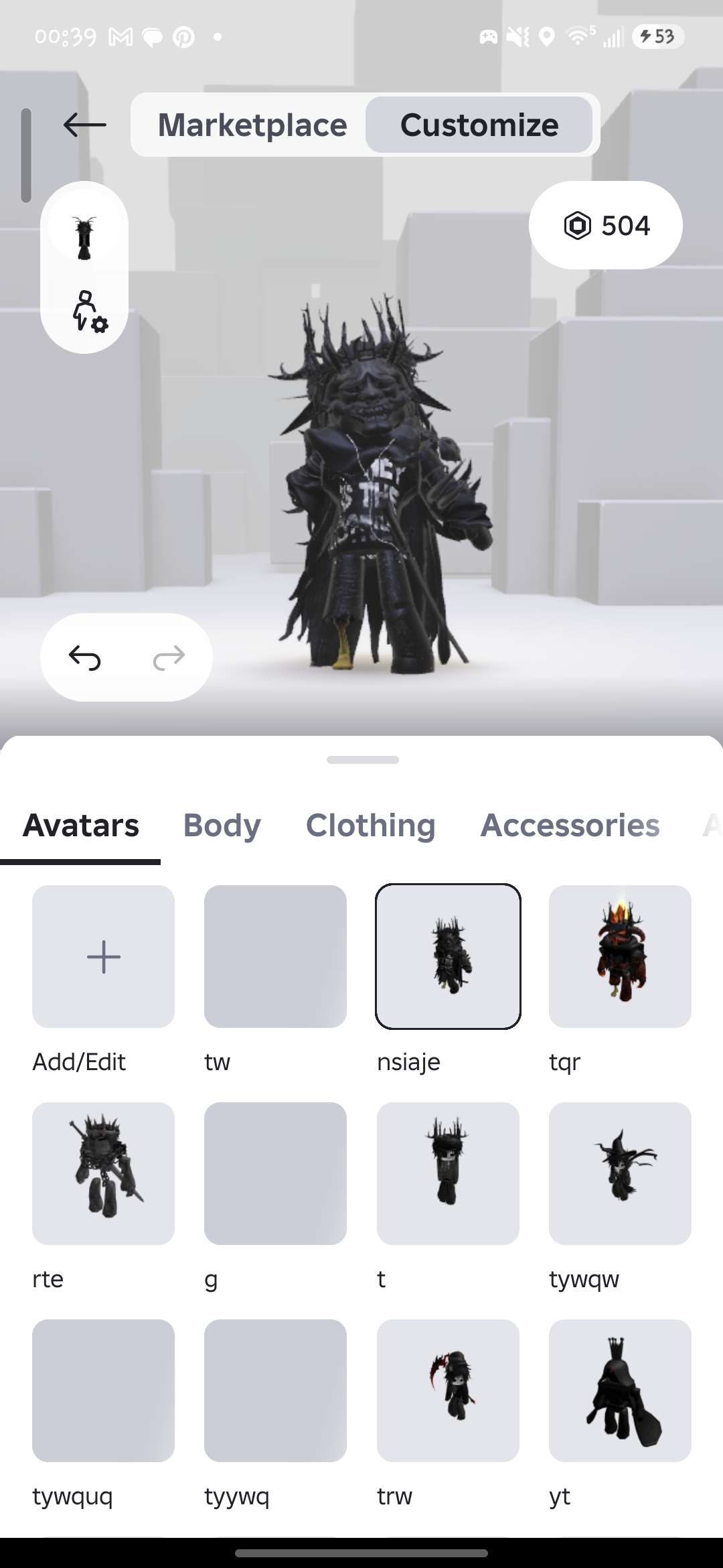продажа аккаунта к игре Roblox