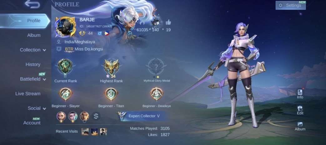 продажа аккаунта к игре Mobile Legends