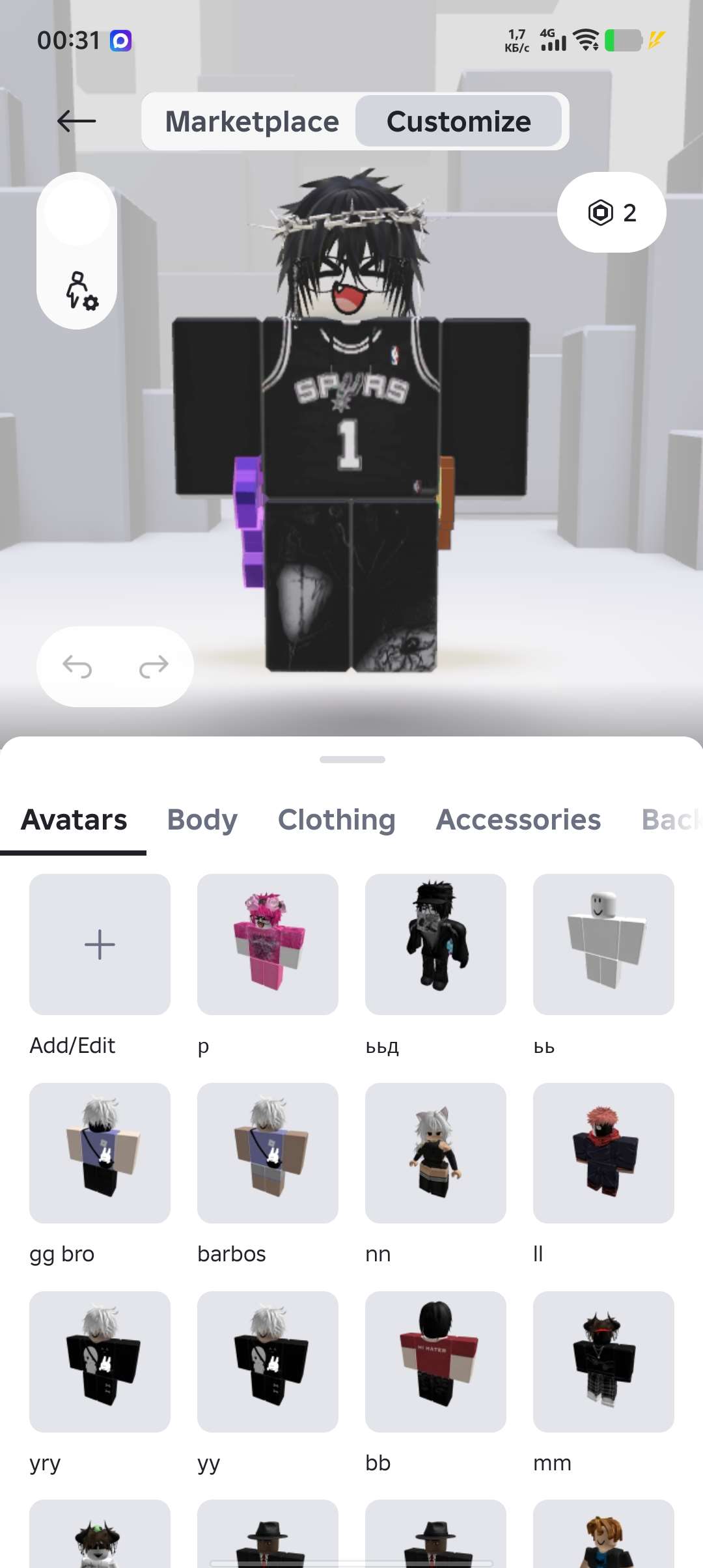 продажа аккаунта к игре Roblox