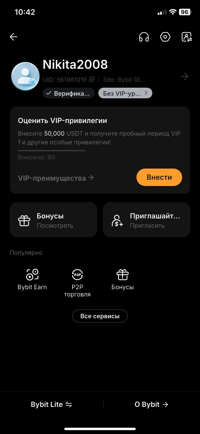 продажа аккаунта к игре Bybit (Байбит)