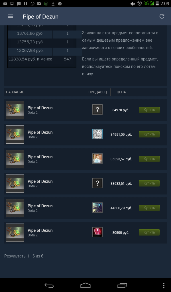 продажа предметов, вещей (dazzle) pipe of dezun - Предметы и вещи в Dota 2