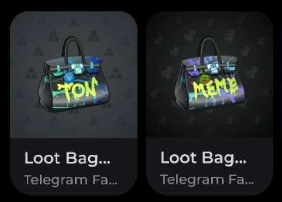 продажа предметов, вещей Подарок Loot bag сумка, на черном фоне и на фоне onyx black 
Передача на адрес кошелька
Цена указана за 2 сумки - Подарки в Telegram (ТГ)