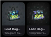 Подарок Loot bag сумка, на черном фоне и на фоне onyx black 
Передача на адрес кошелька
Цена указана за 2 сумки в Telegram (ТГ)